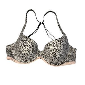 Victoria’s Secret Body By Victoria Bra 32C Lined Demi Buste Animal Print Wired
